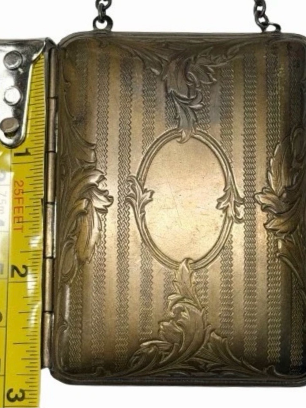 Antique Standard Mail Order Co NY Dance Purse Compact German Silver Art Deco - Picture 8 of 9